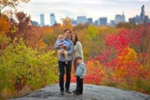 Yelda Basar Moers with her husband Andrew and sons Benjamin and Noah