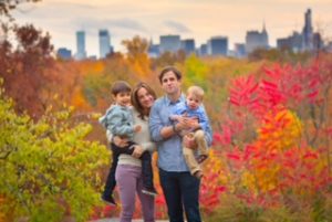 Yelda Basar Moers with her husband Andrew and sons Benjamin and Noah