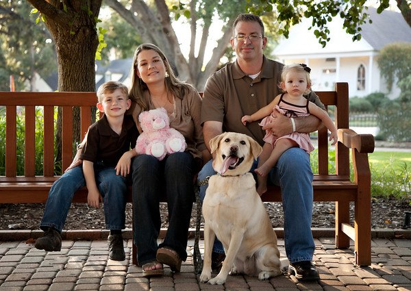 Stacy Crews with her husband Paul, her two living children, Cole and Caitlyn and her dog Roxy